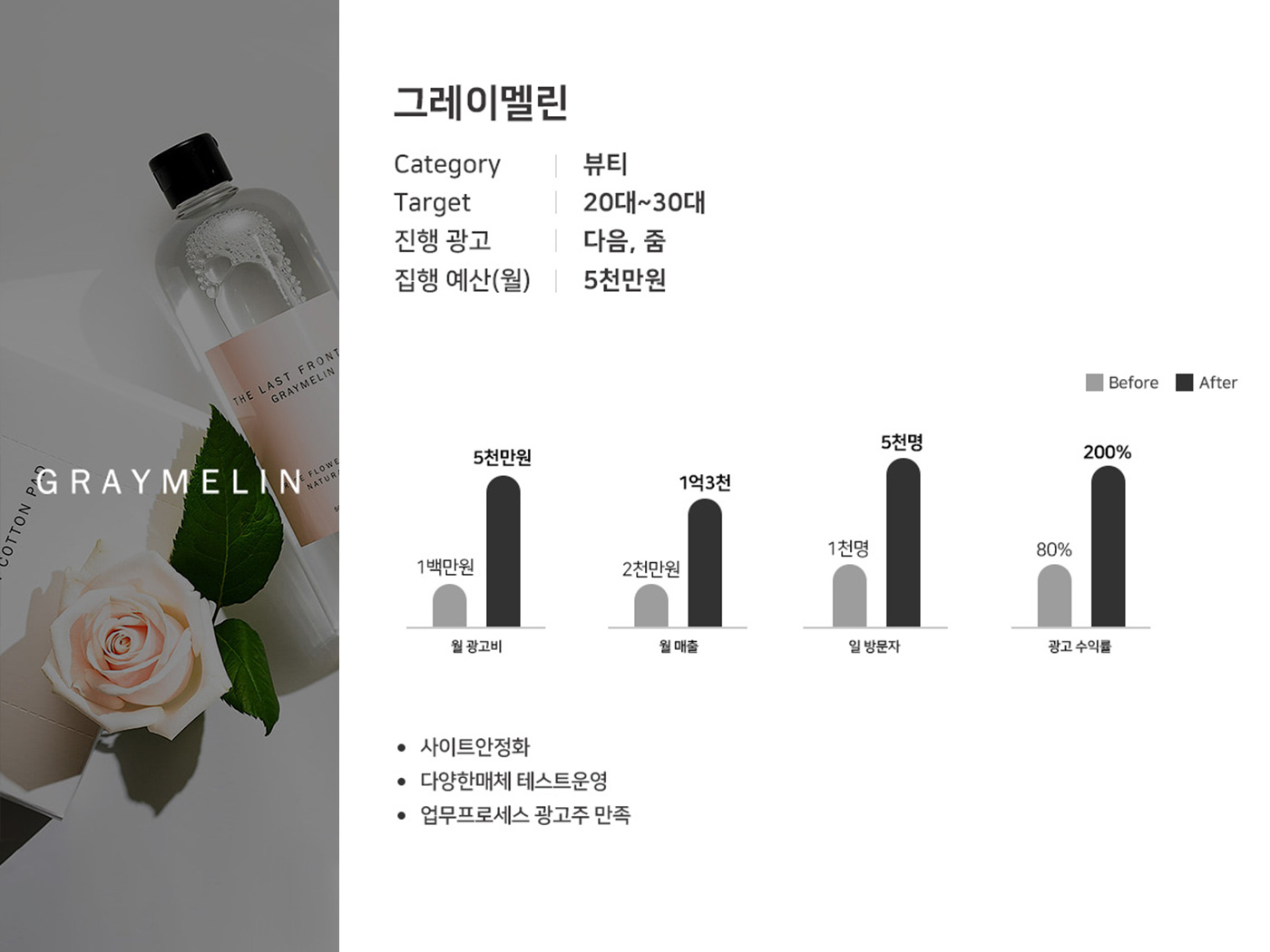 천연화장품 전문업체 포트폴리오 이미지