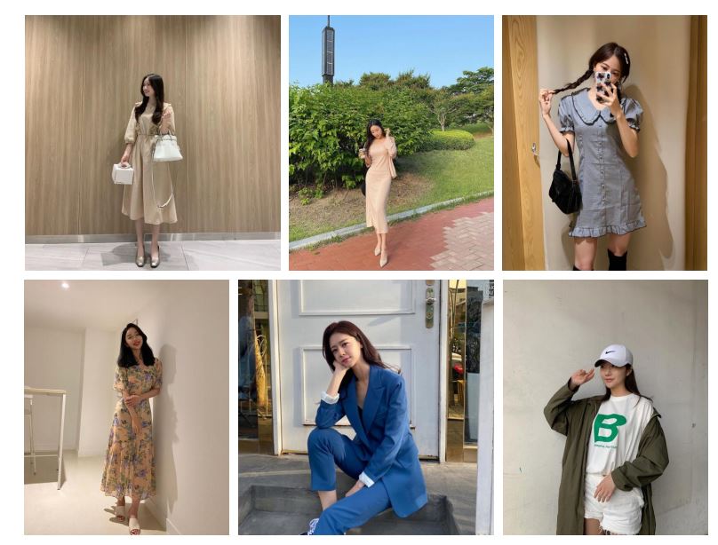 패션, 의류 인플루언서 포트폴리오 이미지